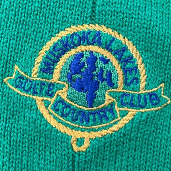 Vintage Muskoka Lakes Golf & Country Club Green Cotton Long Sleeve Sweater - Picture 1 of 9